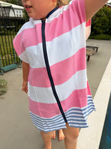 Kids Hooded Towel - Pink Blue