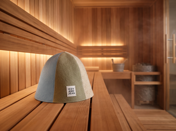 Sauna hat and towel combo