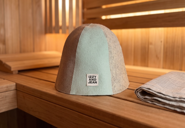 Izzy and Jean Sauna Hats