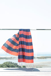 Santorini Towel Coral Navy